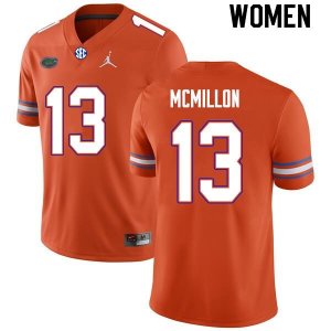 Women's Florida Gators #13 Donovan McMillon NCAA Nike Orange Authentic Stitched College Football Jersey CUN6562NM